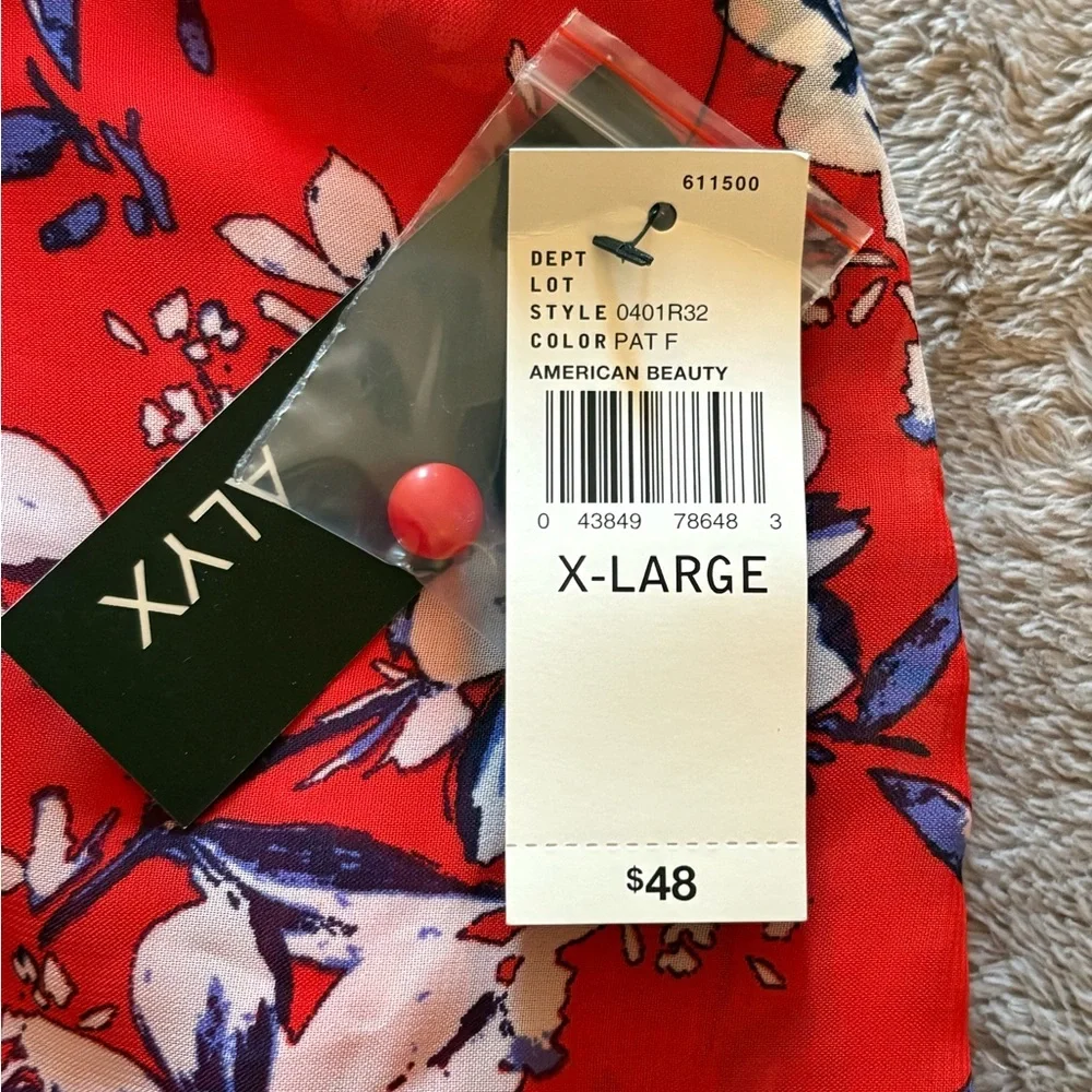 NWT Alyx Sleeveless Floral Red Purple Top Women’s Size XL - Picture 4 of 8